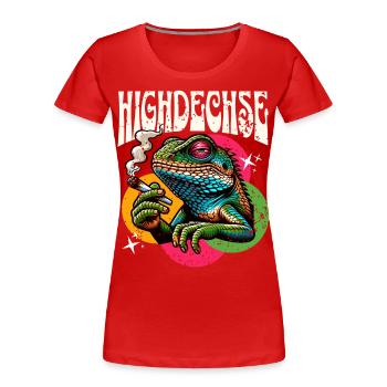 Highdechse Eidechse Reptilien - Frauen Premium Bio T-Shirt - Rot - Vorne - Mia (176cm)
