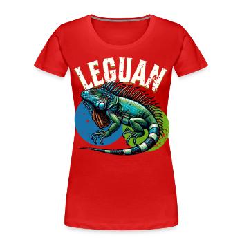 Leguan - Frauen Premium Bio T-Shirt - Rot - Vorne - Mia (176cm)