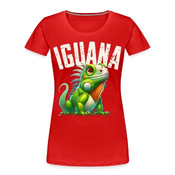 Leguan - Frauen Premium Bio T-Shirt - Rot - Vorne - Mia (176cm)