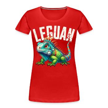 Leguan - Frauen Premium Bio T-Shirt - Rot - Vorne - Mia (176cm)