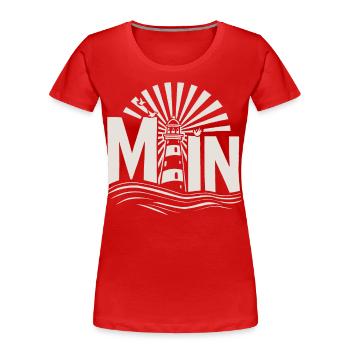 Moin - Norddeutschland Leuchtturm Design - Frauen Premium Bio T-Shirt - Rot - Vorne - Mia (176cm)