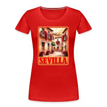 Séville, Andalousie - T-shirt bio Premium Femme - rouge - Devant - Mia (176cm)