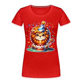 Confettis d’anniversaire Leo - T-shirt bio Premium Femme - rouge - Devant - Mia (176cm)