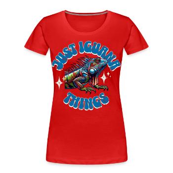 Leguan - Frauen Premium Bio T-Shirt - Rot - Vorne - Mia (176cm)