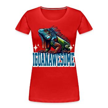 Leguan - Frauen Premium Bio T-Shirt - Rot - Vorne - Mia (176cm)