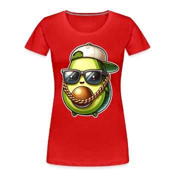Avocado Gangster - Frauen Premium Bio T-Shirt - Rot - Vorne - Mia (176cm)