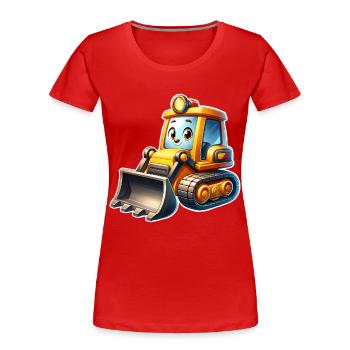 Bulldozer Radlader Bagger Baustelle Kinder - Frauen Premium Bio T-Shirt - Rot - Vorne - Mia (176cm)