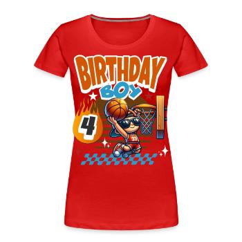 Basketball 4e anniversaire - T-shirt bio Premium Femme - rouge - Devant - Mia (176cm)