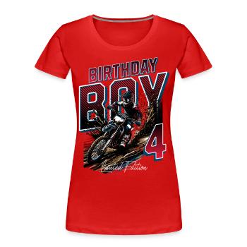 4e anniversaire de motocross - T-shirt bio Premium Femme - rouge - Devant - Mia (176cm)