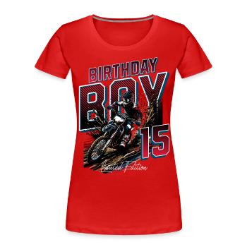 15e anniversaire de motocross - T-shirt bio Premium Femme - rouge - Devant - Mia (176cm)