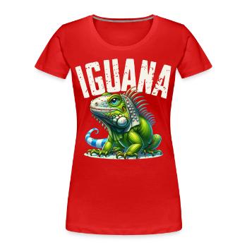 Leguan - Frauen Premium Bio T-Shirt - Rot - Vorne - Mia (176cm)