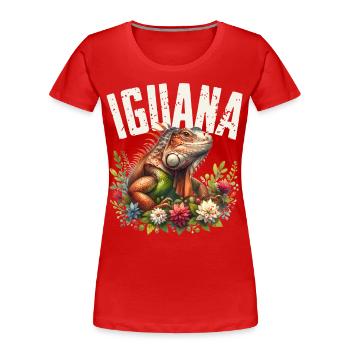 Leguan - Frauen Premium Bio T-Shirt - Rot - Vorne - Mia (176cm)