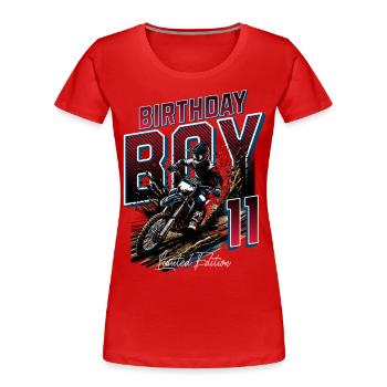 11e anniversaire de motocross - T-shirt bio Premium Femme - rouge - Devant - Mia (176cm)