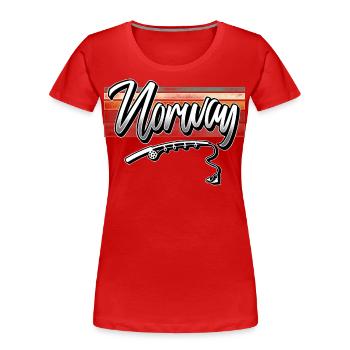 Norwegen Angeln Angler Fischen - Frauen Premium Bio T-Shirt - Rot - Vorne - Mia (176cm)
