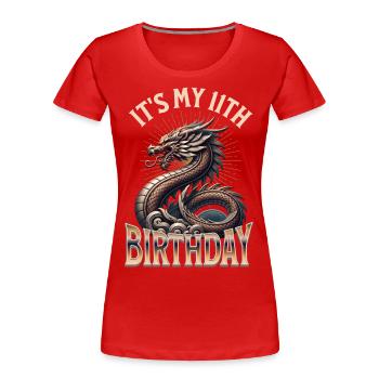 Dragon 11e anniversaire Dragon - T-shirt bio Premium Femme - rouge - Devant - Mia (176cm)