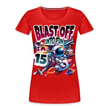 Espace du 15e anniversaire de l'astronaute - T-shirt bio Premium Femme - rouge - Devant - Mia (176cm)