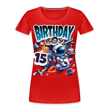 Astronaute 15e anniversaire Espace - T-shirt bio Premium Femme - rouge - Devant - Mia (176cm)
