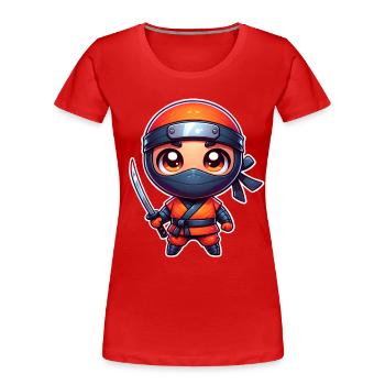 Ninja - Frauen Premium Bio T-Shirt - Rot - Vorne - Mia (176cm)