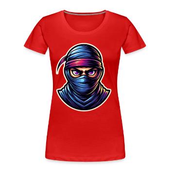 Ninja - Frauen Premium Bio T-Shirt - Rot - Vorne - Mia (176cm)