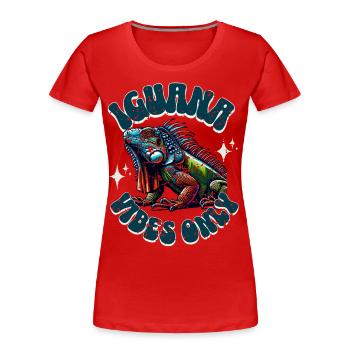 Leguan - Frauen Premium Bio T-Shirt - Rot - Vorne - Mia (176cm)
