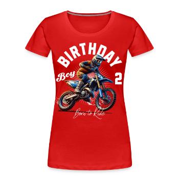 Motocross 2e anniversaire - T-shirt bio Premium Femme - rouge - Devant - Mia (176cm)