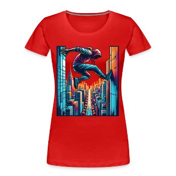 Parkour - Frauen Premium Bio T-Shirt - Rot - Vorne - Mia (176cm)