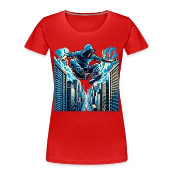 Parkour - Frauen Premium Bio T-Shirt - Rot - Vorne - Mia (176cm)
