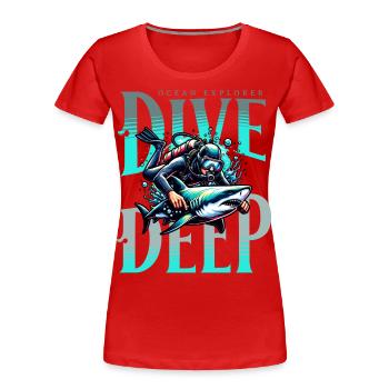 Tauchen Taucher - Frauen Premium Bio T-Shirt - Rot - Vorne - Mia (176cm)