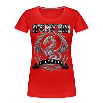 Dragon 11e anniversaire Dragon - T-shirt bio Premium Femme - rouge - Devant - Mia (176cm)