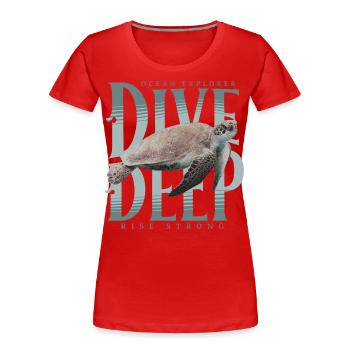 Tauchen Taucher - Frauen Premium Bio T-Shirt - Rot - Vorne - Mia (176cm)