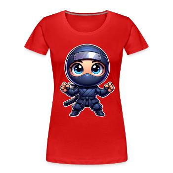 Ninja - Frauen Premium Bio T-Shirt - Rot - Vorne - Mia (176cm)