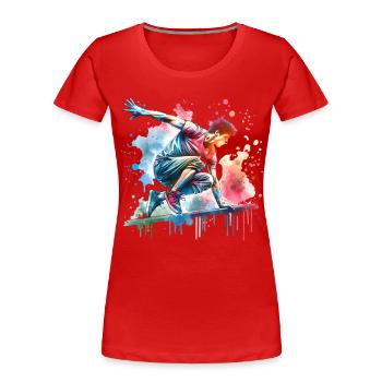 Parkour - Frauen Premium Bio T-Shirt - Rot - Vorne - Mia (176cm)
