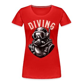 Tauchen Taucher - Frauen Premium Bio T-Shirt - Rot - Vorne - Mia (176cm)