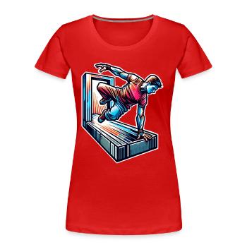 Parkour - Frauen Premium Bio T-Shirt - Rot - Vorne - Mia (176cm)