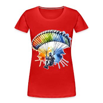 Parapente - T-shirt bio Premium Femme - rouge - Devant - Mia (176cm)