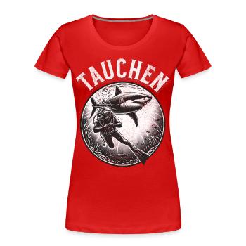 Tauchen Taucher - Frauen Premium Bio T-Shirt - Rot - Vorne - Mia (176cm)