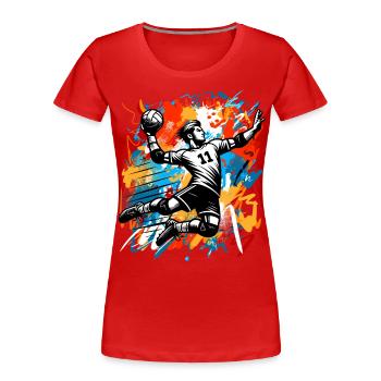 Handball Joueurs de handball - T-shirt bio Premium Femme - rouge - Devant - Mia (176cm)