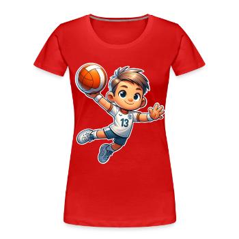 Handball Joueurs de handball - T-shirt bio Premium Femme - rouge - Devant - Mia (176cm)
