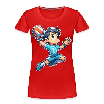 Handball Joueurs de handball - T-shirt bio Premium Femme - rouge - Devant - Mia (176cm)