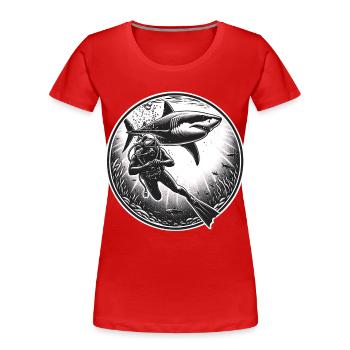 Tauchen Taucher - Frauen Premium Bio T-Shirt - Rot - Vorne - Mia (176cm)