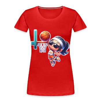 Basketball Basketball Basketball Femme - T-shirt bio Premium Femme - rouge - Devant - Mia (176cm)