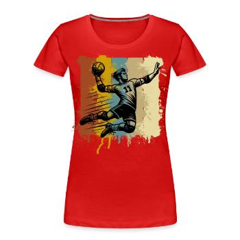 Handball Joueurs de handball - T-shirt bio Premium Femme - rouge - Devant - Mia (176cm)