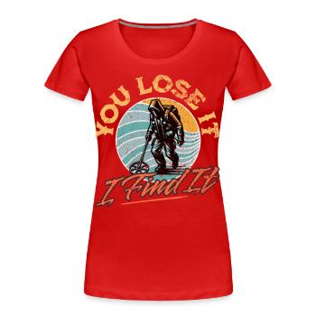 Probing Metal Detector - Women's Premium Organic T-Shirt - red - Front - Mia (176cm)