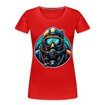 Tauchen Taucher - Frauen Premium Bio T-Shirt - Rot - Vorne - Mia (176cm)