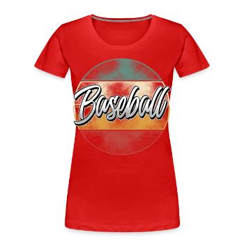 Baseball - Frauen Premium Bio T-Shirt - Rot - Vorne - Mia (176cm)