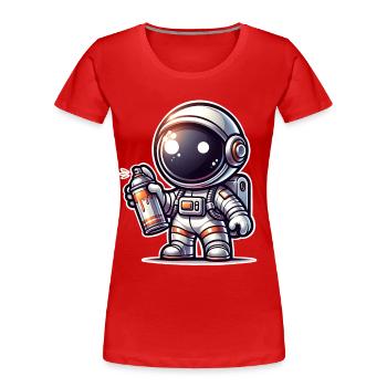 Pulvérisateur de graffitis astronaute - T-shirt bio Premium Femme - rouge - Devant - Mia (176cm)