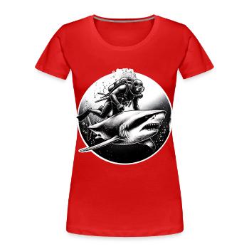Tauchen Taucher - Frauen Premium Bio T-Shirt - Rot - Vorne - Mia (176cm)
