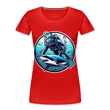 Tauchen Taucher - Frauen Premium Bio T-Shirt - Rot - Vorne - Mia (176cm)