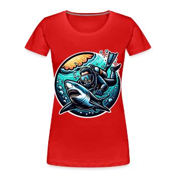 Tauchen Taucher - Frauen Premium Bio T-Shirt - Rot - Vorne - Mia (176cm)