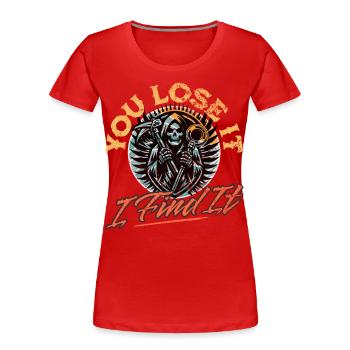 Probing Metal Detector - Women's Premium Organic T-Shirt - red - Front - Mia (176cm)